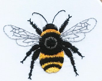 Bumble Bee Embroidery Pattern fabric pack, fabric and instructions ONLY