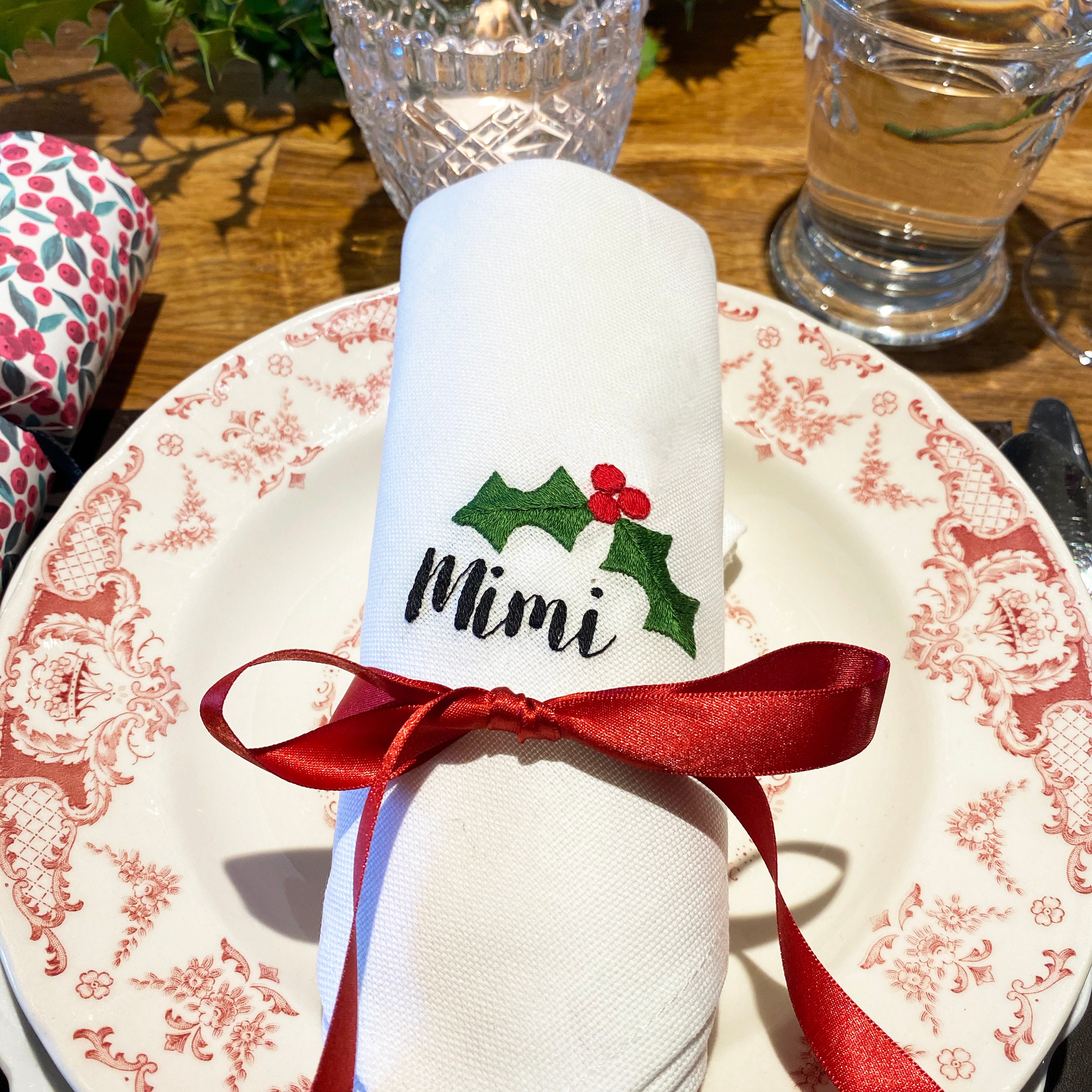 Six Christmas Napkins Embroidery Kit DIY Embroidered Etsy