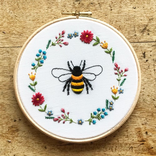 Bumble Bee Embroidery Pattern Fabric Pack Fabric and - Etsy