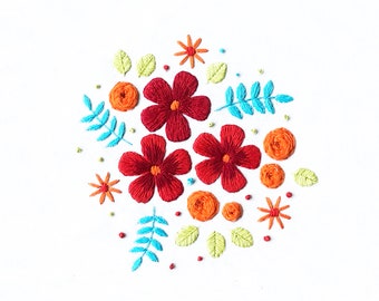 Flower Posy Complete Embroidery Kit | Floral Embroidery Kit | Summer Hand Embroidery Project |  Floral Embroidery Kit | Flowers Embroidery
