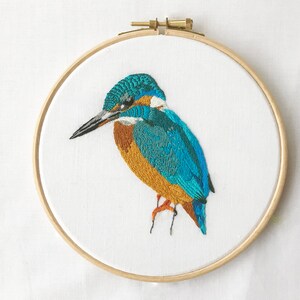 Kingfisher Embroidery Pattern fabric pack, fabric and instructions ONLY image 2