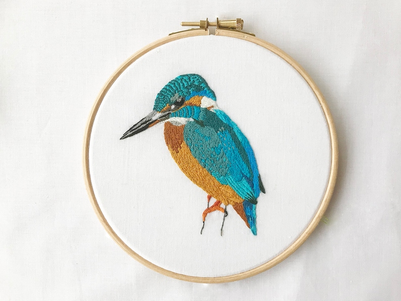 Kingfisher Embroidery Pattern fabric pack, fabric and instructions ONLY image 2
