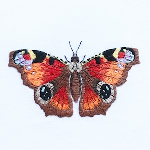 Peacock Butterfly Embroidery Pattern: Needle Craft Tutorial (PDF Download)