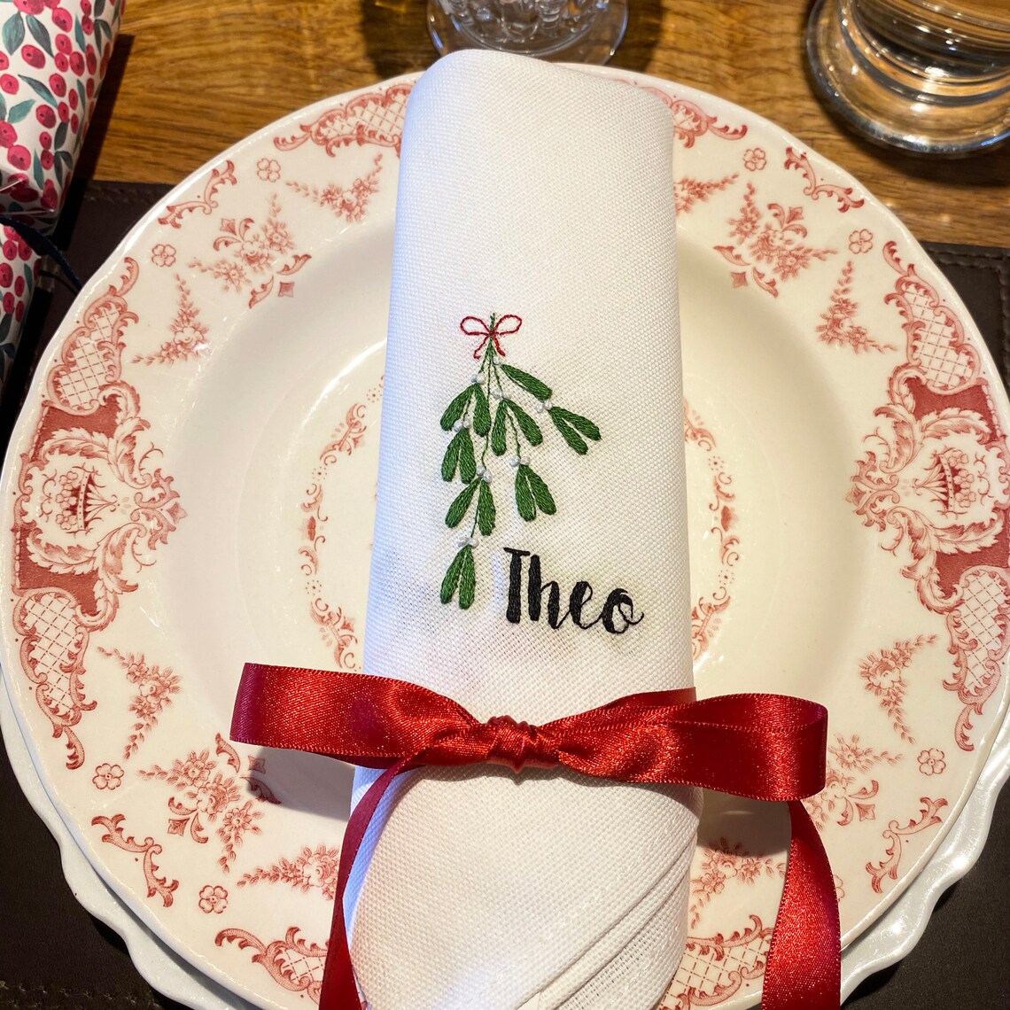 Six Christmas Napkins Embroidery Kit DIY Embroidered Etsy
