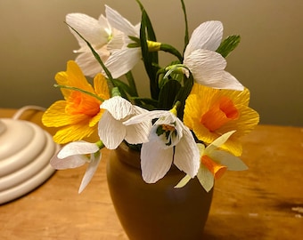 Pink paper pansies in vintage Edwardian Cream Pot