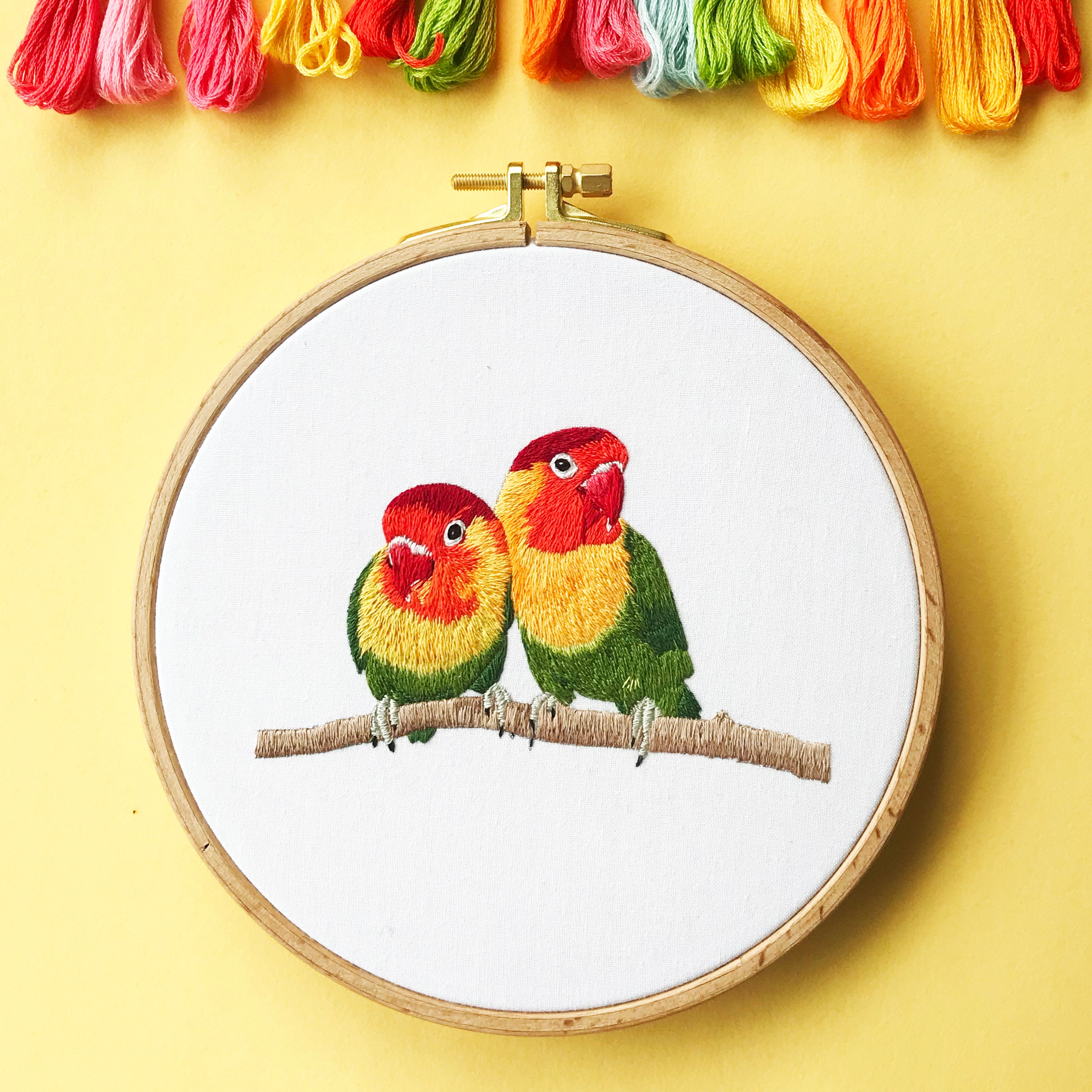 Lovebirds Embroidery Kit Complete Birds Embroidery Kit Etsy UK