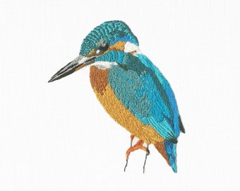 Kingfisher Complete Embroidery Kit | Wildlife Needlecraft Kit | Bird Hand Embroidery | Kingfisher Project | Bird Craft Kit | Bird Embroidery