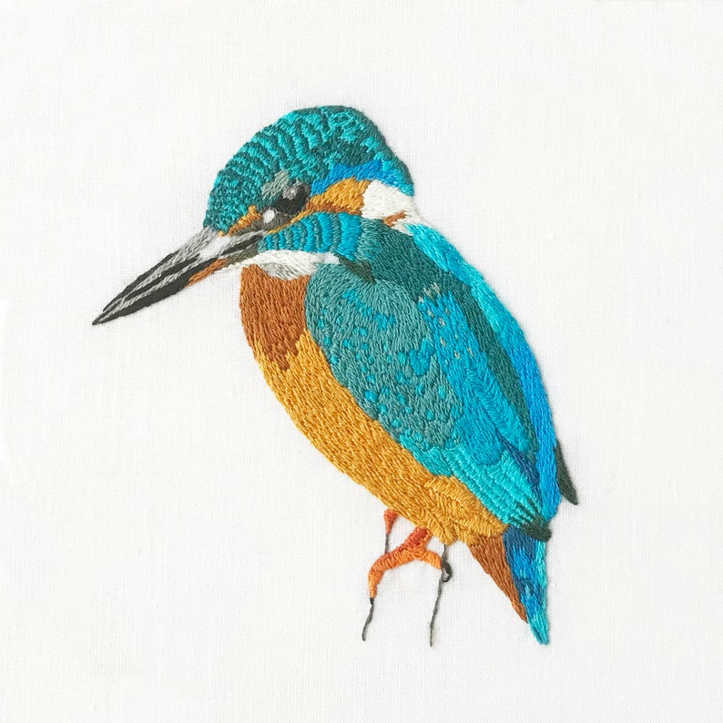 Kingfisher Embroidery Pattern fabric pack, fabric and instructions ONLY image 3