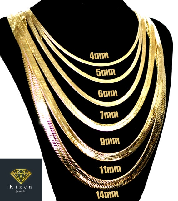 14k Yellow Gold Plated Herringbone Mm 