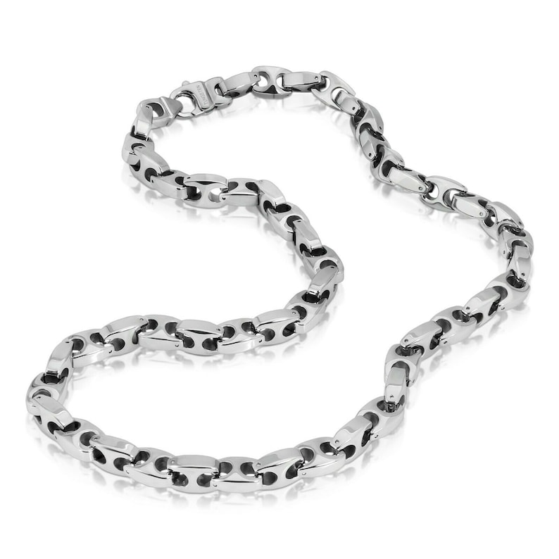 Heavy 9.5 Mm Tungsten Carbide Men's Chain Necklace Etsy