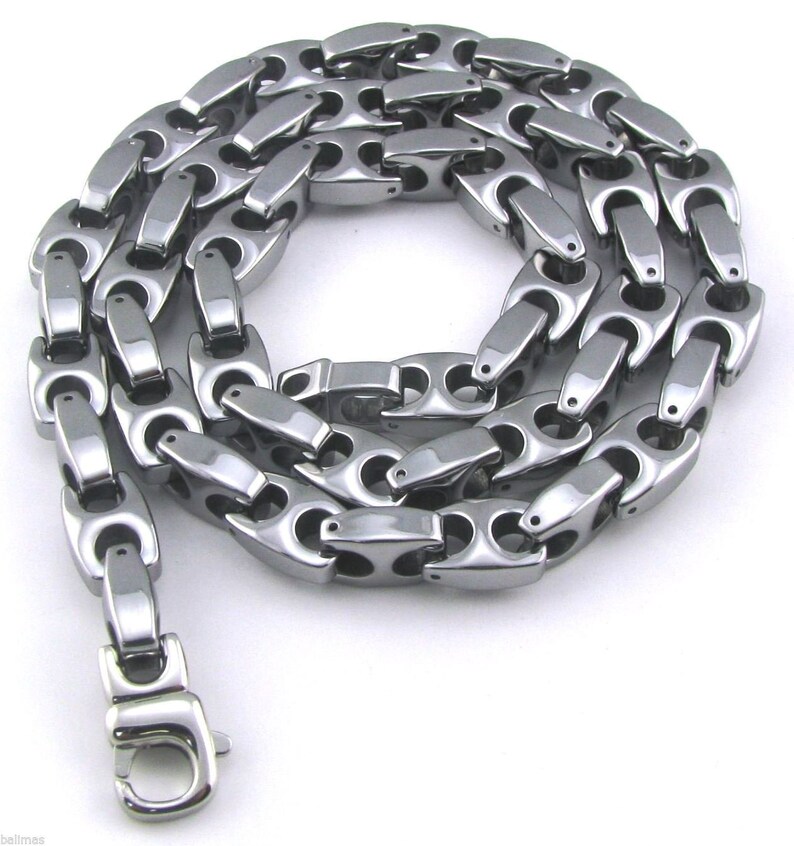 Heavy 9.5 Mm Tungsten Carbide Men's Chain Necklace Etsy