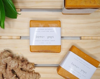 Vegan Turmeric & Ginger Oatmeal Face and Body Soap Bar