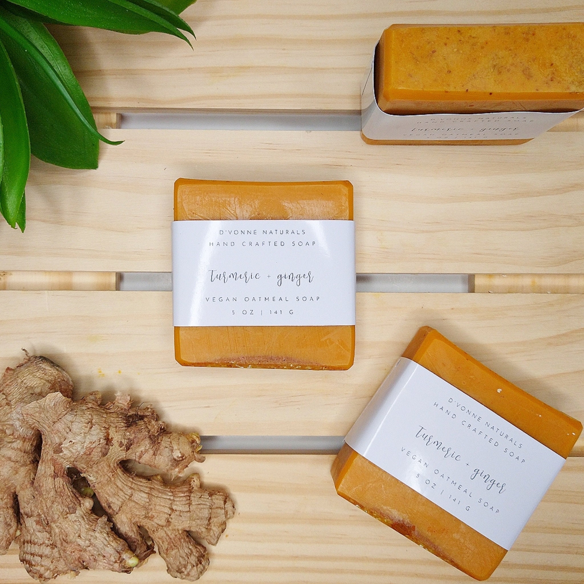 Vegan Turmeric & Ginger Oatmeal Face and Body Soap Bar Etsy