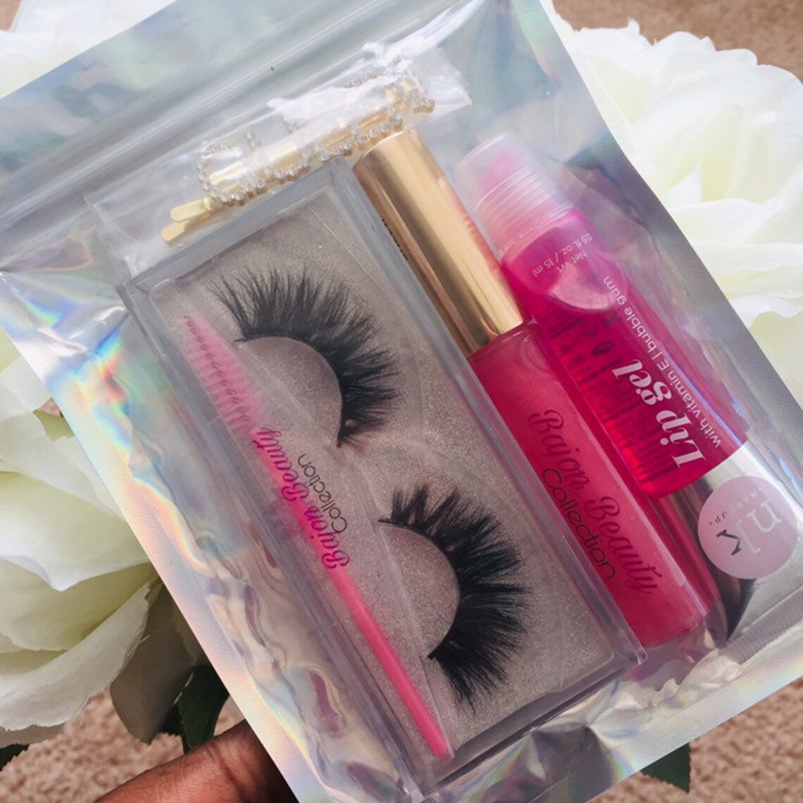 Lashes and Lip Gloss bundles 3D Mink Lashes Lip Gloss Etsy