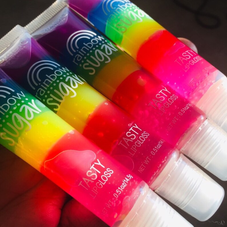 Rainbow Sugar Lip Gloss Scented Lip Gloss Lip Tint Lip Etsy