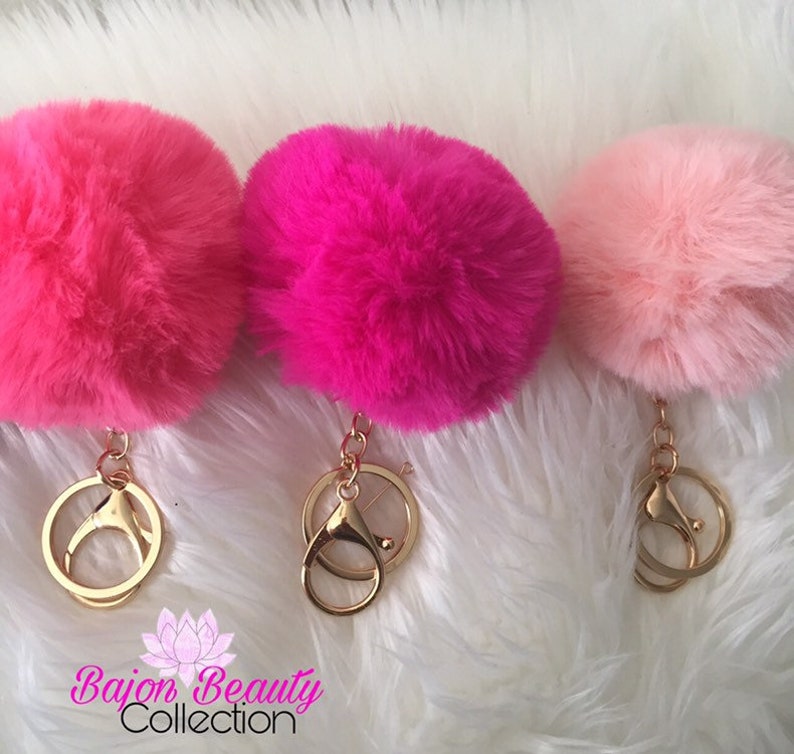 Pom Pom Keychains Flavored Lipgloss Lip Gloss Bundles Etsy