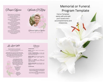 Floral Memorial or Funeral Program