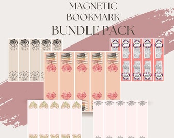 Magnetic Bookmark Bundle: Girly Printable Bookmarks (JPG Download)