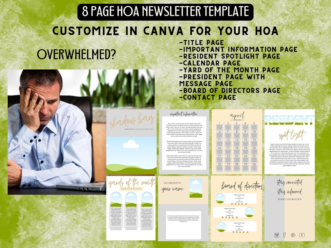 HOA Newsletter 8 page Template Pages: Important Info Resident HOA Newsletter 8 page Template Pages: Important Info Resident
