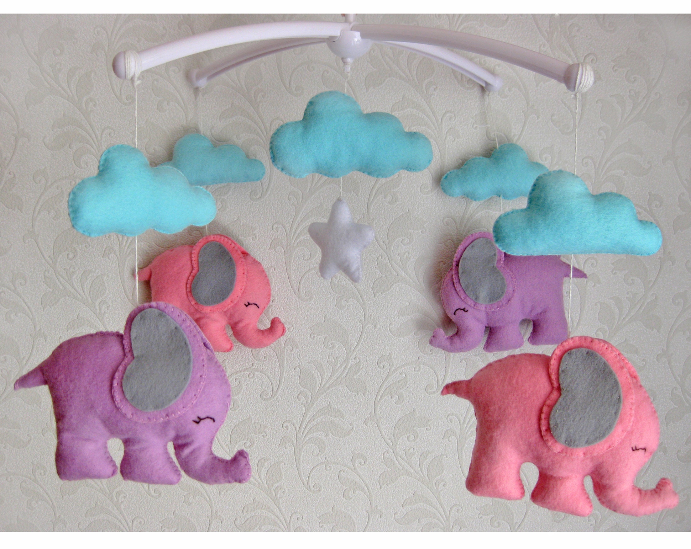 Baby elephant mobile Elephant mobile Mobile nursery Mobile Etsy