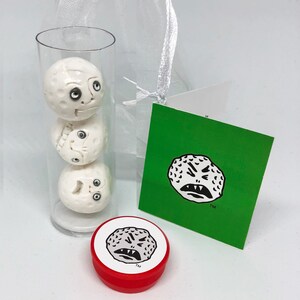 Hand-Sculpted Ballgoyles: Lucky Golf Ball Talismans - Set of 3