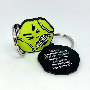 Metal and Enamel Tennis Ballgoyles Keychain