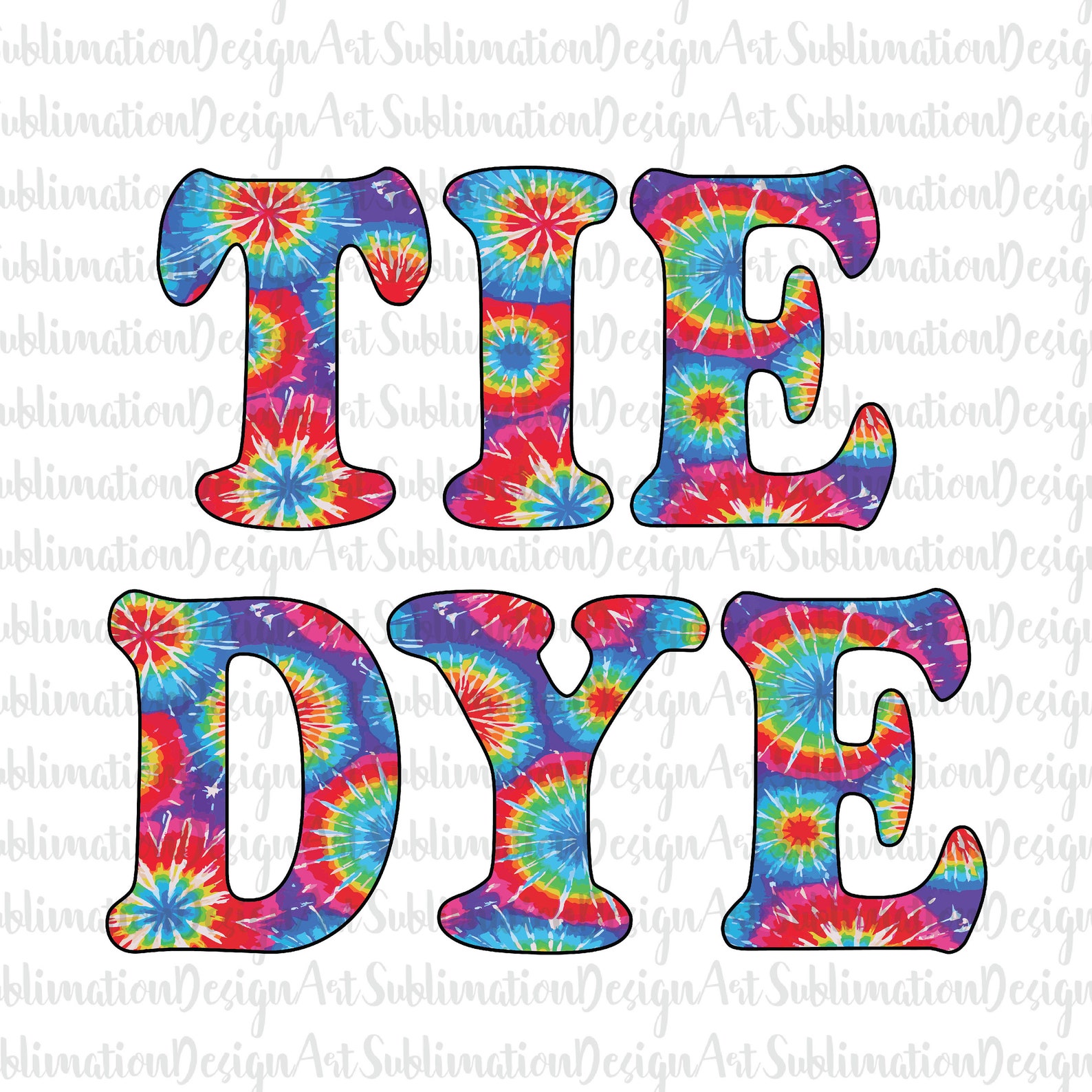 Tie Dye Alphabet 26 Letters PNG Tie Dye Letters Sublimation | Etsy