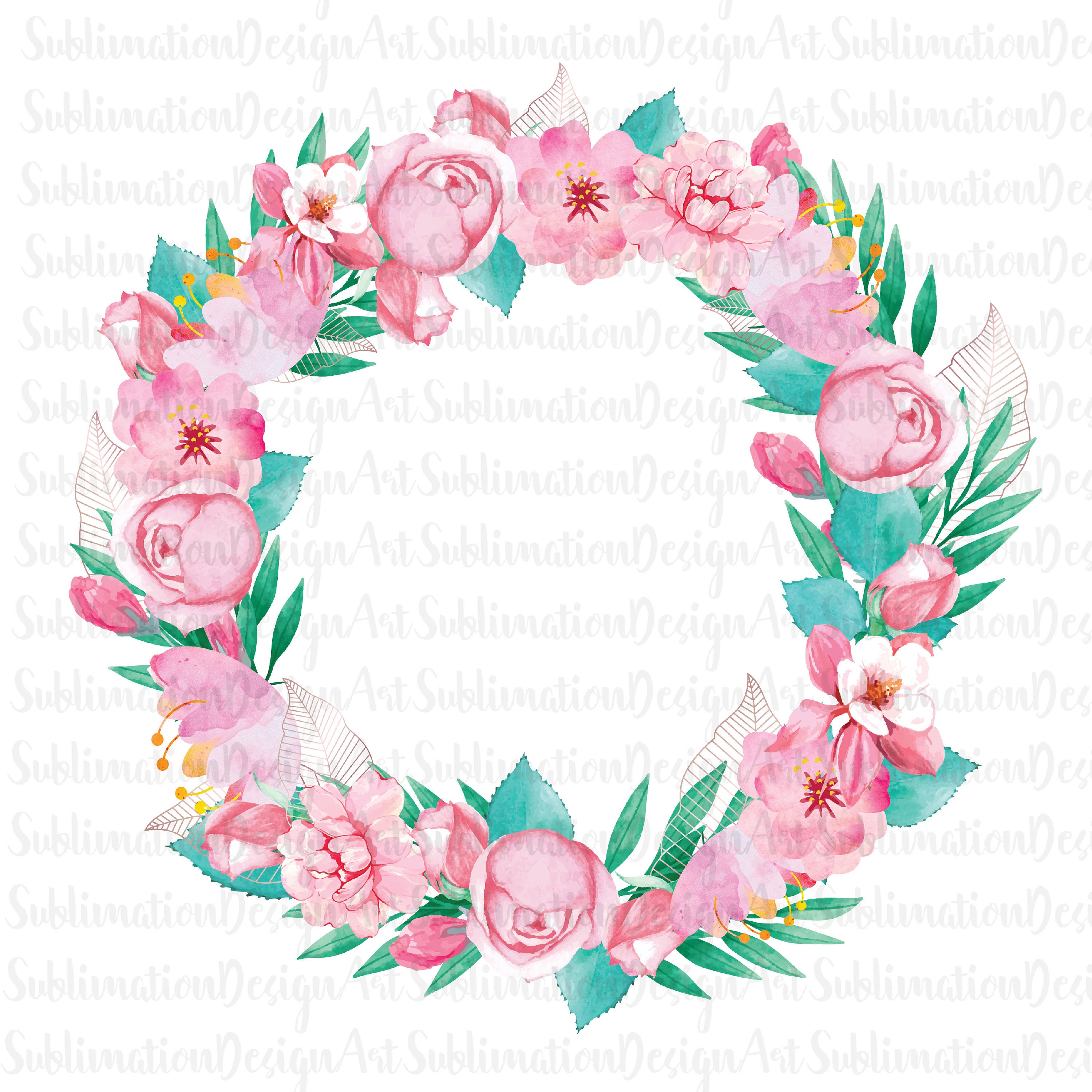 Watercolor Floral Clipart Flower Frame Clipart Watercolor | Etsy