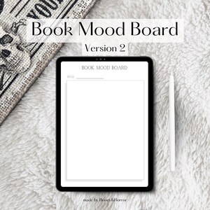 Tablero de estado de ánimo de libros digitales VERSIÓN 2 / Diario del planificador de lectura / GoodNotes / Descarga instantánea PDF / Registro de lectura / Rastreador de libros / Tablero mínimo