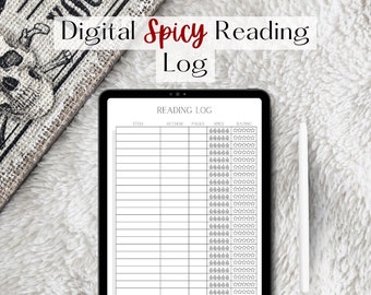 SPICY Digital Reading Log | Reading Planner Journal Page | GoodNotes | Instant Download PDF | Simple Tracker | Minimal Planner | Romance Log