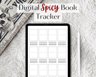 SPICY Digital Book Tracker | Reading Planner Journal Page | GoodNotes | Instant Download PDF | Reading Log | Minimal Book Cover Review