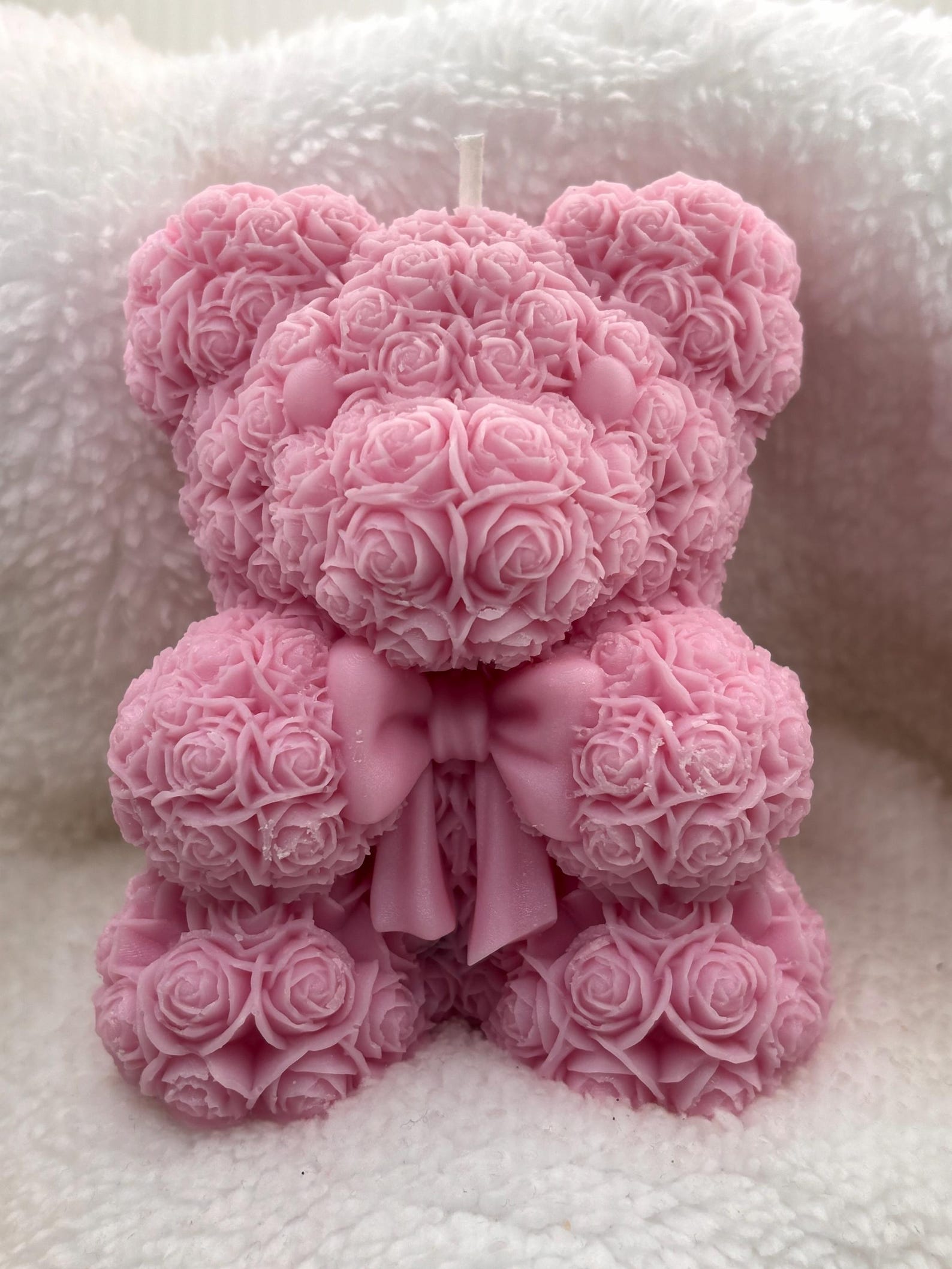 Rose Teddy Bear Candle With Bow Tie- Soy Wax Candle; Aromatherapy; Home ...
