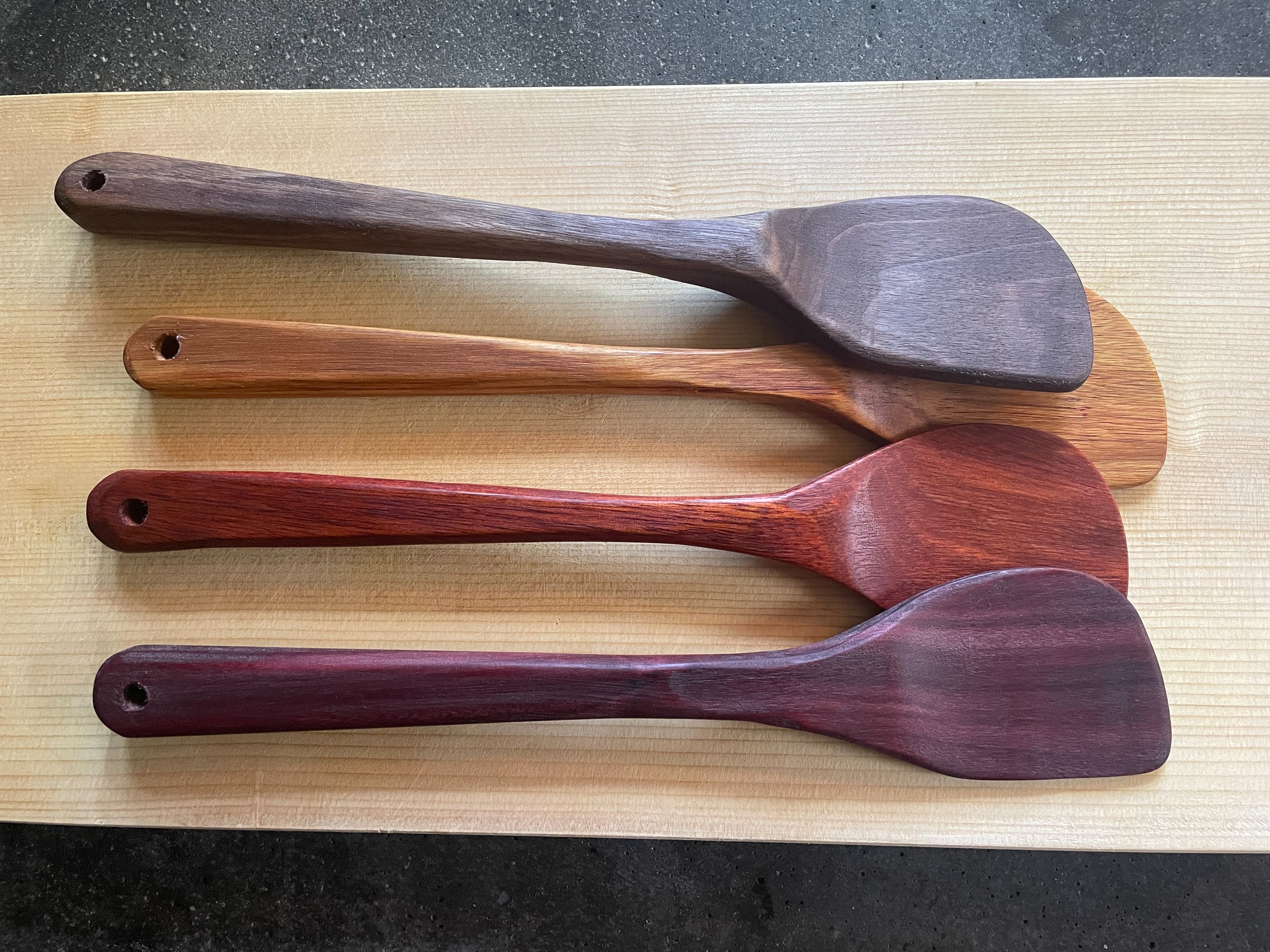 spatules en bois exotique | bois durs exotiques et domestiques faites à la main