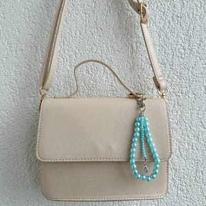 Charm para bolso con cuentas azul claro, charms para llavero de mochila, accesorio para mujer