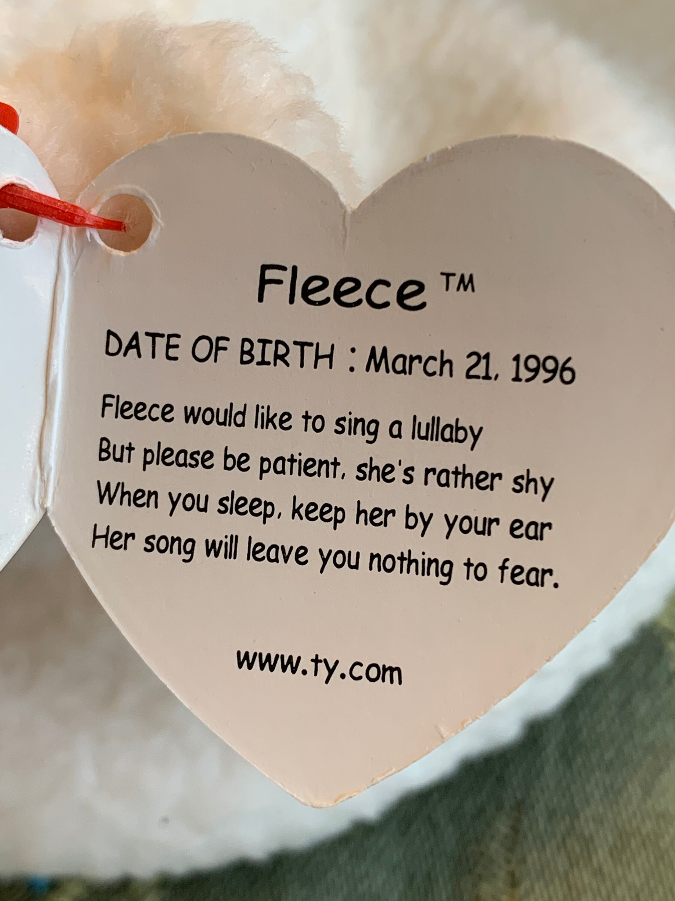 Rare Fleece Beanie Baby DOB March 26 1996 Etsy