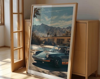 Vintage Porsche 911 Poster - Classic Porsche Poster Wall Art Retro
