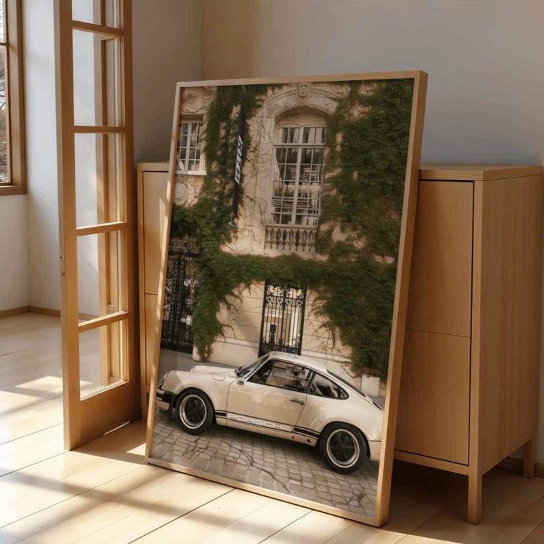 Porsche 911 Poster | Vintage Print | Vogue Poster | Photography Prints | Wall Decor | Porsche 964 | Marlboro Poster | Automotive Decor image 1