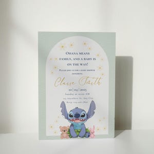 Stitch-Babypartyeinladung, bearbeitbare Einladungsvorlage, digitale Karte