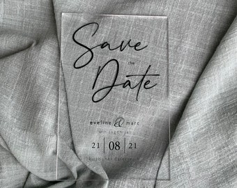 Invitation | Acrylic glass wedding card | Save the Date | Wedding invitation | Invitation card | elegant | simple | Marriage | Plexiglass