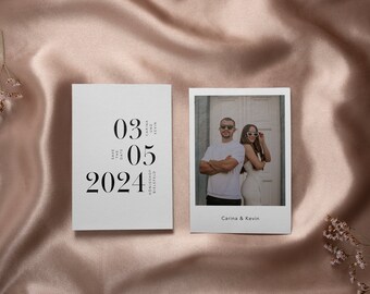 Save the Date card | Paper card format A6 | Individual | elegant | modern | handmade | wedding invitation | invitation