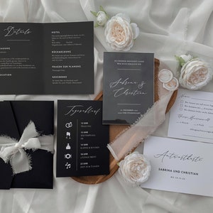 Hochzeitseinladung | Set | Acrylglas | Klappkarte | Antwortkarte | Hochzeit Einladung | Papierkarte | Einladungskarte|Individuell|Plexiglas