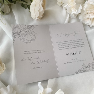 Hochzeit Einladung Klappkarte | Papierkarte Format A6 | Individuell | elegant | modern | Foto | Hochzeitseinladung | klassisch