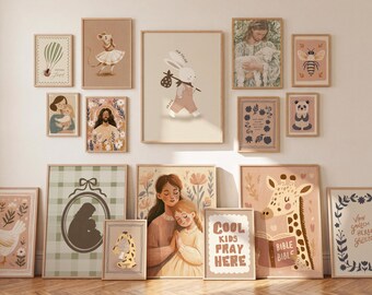 Christian Poster Set | Children's Posters with Bible Motifs | Nursery Decor | Digital Download