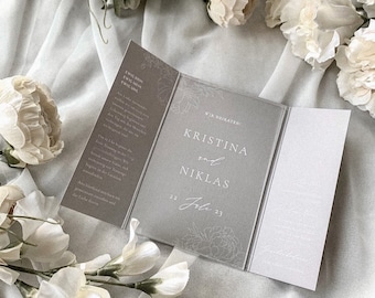 Wedding invitation window fold | Set paper card and acrylic glass | Wedding invitation | Invitation card | Individual | Plexiglass | Altar fold