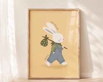 Christian children's poster "I follow Jesus" – Beautiful poster for the children's room | Bible verse wall art | Christian decoration