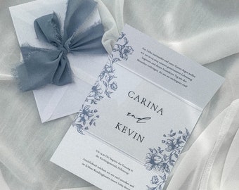 Wedding invitation window fold | Set paper card and acrylic glass | Wedding invitation | Invitation card | Individual | Plexiglass | Altar fold