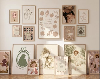 Christian Poster Set | Children's Posters with Bible Motifs | Nursery Decor | Digital Download