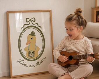 Christian children's poster "Praise the Lord" – Beautiful poster for the children's room | Bible verse wall art | Christian decoration