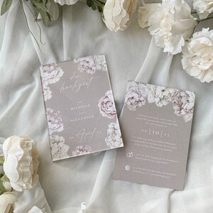 Hochzeitseinladung - Set Papierkarte und Acrylglas | Acryl Din A6 | rosa Rosen Hochzeit Einladung | Einladungskarte | Individuell |Plexiglas