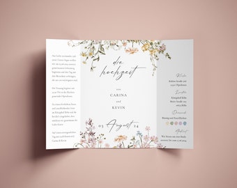 Hochzeit Einladung Fensterfalz | Hochzeitseinladung | Einladungskarte | Kostengünstig | Individuell | elegant | modern | Individuell